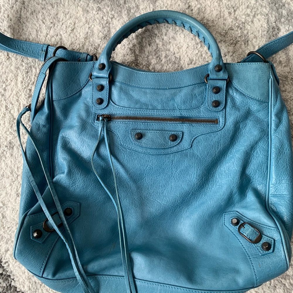 Balenciaga city bag sky blue